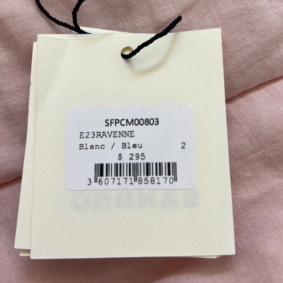 Sandro Ravenne Cropped Dress Shirt in Blue - Picture 9 of 9